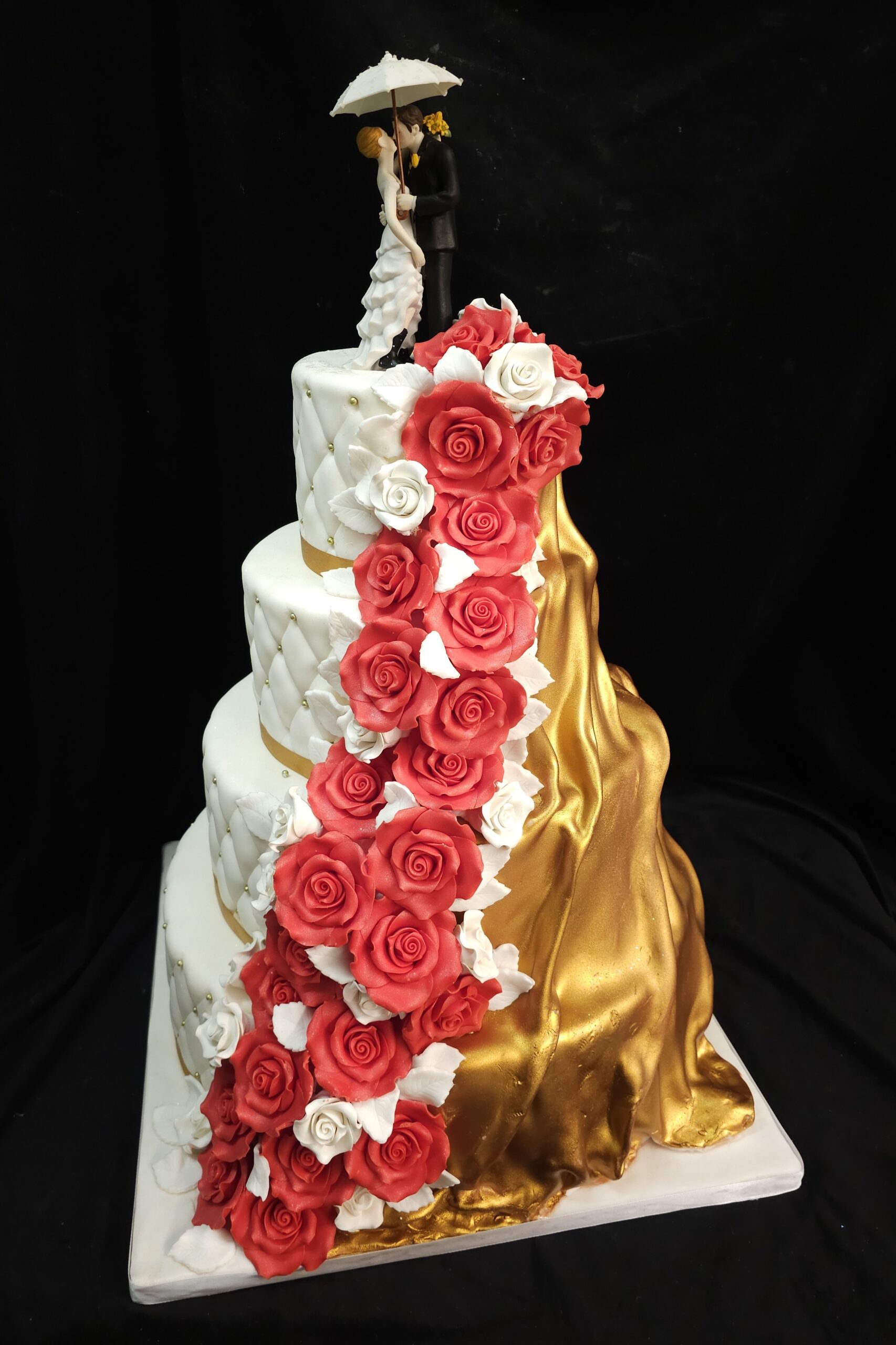 Bruidstaart gouden sluier B261